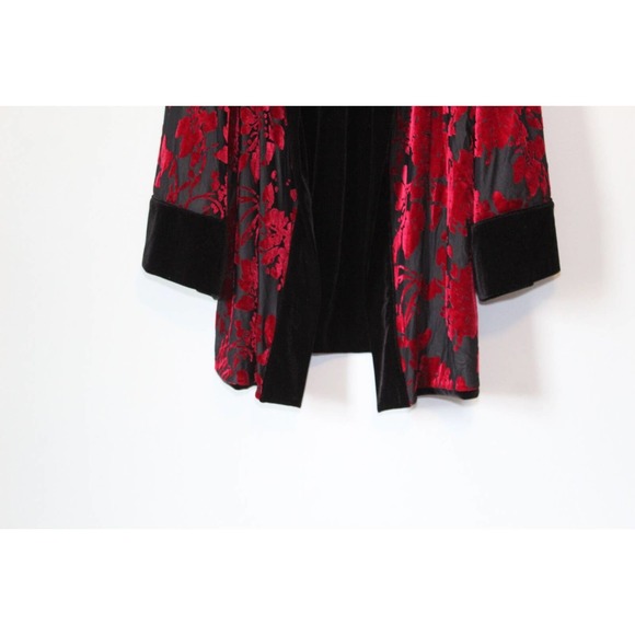 Chico's Travelers Collection Reversible Black To Red Velvet Jacket 1 8/10 H13887 - Picture 5 of 12